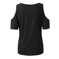 thumbnail image 5 of VBARHMQRT Womens Tops Dressy Casual Women Cold Shoulder Knot Short Sleeve O Neck Tunic T-Shirt Tops Blouse Sequin Blouse Orange Tops for Women, 5 of 5