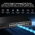 thumbnail image 2 of Conmutador POE Binardat de 19 puertos, 16 POE+, 1000 Mbps con 2 enlaces ascendentes, 2 of 8