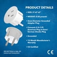 thumbnail image 4 of Adaptadores de Enchufe American USA a Europeo Schuko Orei Certificados CE Alta Resistencia - 12 Paqu, 4 of 9
