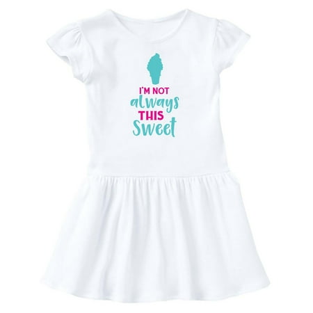 

Inktastic I m Not Always This Sweet Ice Cream - Blue Pink Gift Baby Girl Dress