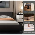 thumbnail image 6 of Allewie King Size Platform Bed Frame with Curved Adjustable Headboard, Faux Leather Upholstered Style, 10'' Mattress Recommended, Black, 6 of 8