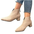 thumbnail image 7 of Roncen Women's Chunky Heel Ankle Boots - British Style Pointed Toe with Back Zipper & Low Heel for Autumn/Winter, 7 of 7