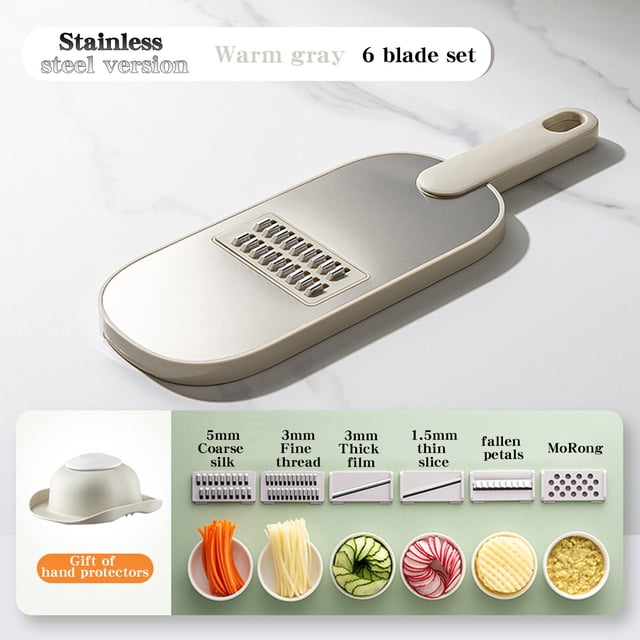 Meitianfacai Cuisine Ménagère Populaire en Acier Inoxydable Râpe à Pommes de Terre Multifonctionnelle avec Couteau