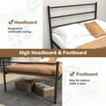 thumbnail image 2 of Giantex Twin Metal Platform Bed Frame, Mattress Foundation w/Strong Support Slats, No Box Spring Needed, Black, 2 of 7