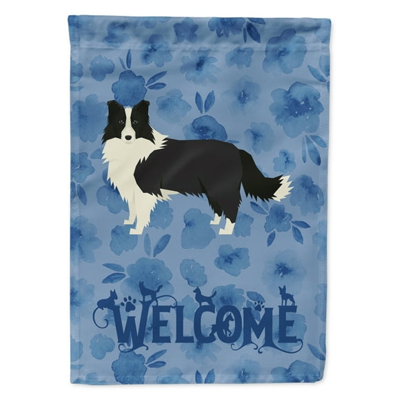 Carolines Treasures CK6226CHF Border Collie Welcome Flag Canvas House Size Large multicolor