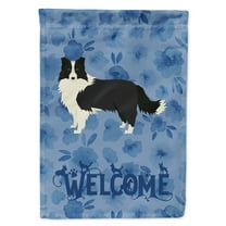 Carolines Treasures CK6226CHF Border Collie Welcome Flag Canvas House Size Large multicolor