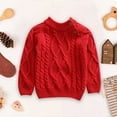 thumbnail image 2 of UngA Baby Boys' Girls' Cable Knit Sweaters Toddler Long Sleeve Solid Crew Neck Pullover Kids Baby Fall Winter Clothes (Red,18-24 Months), 2 of 4