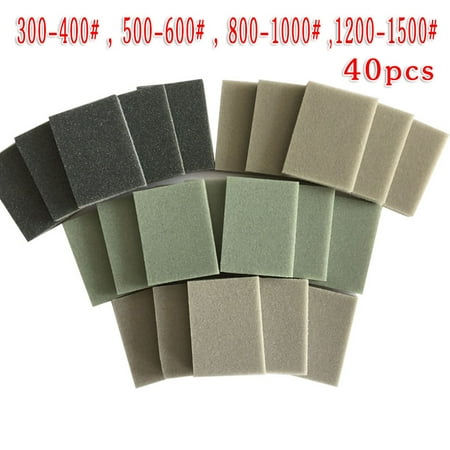 

RANMEI 40pcs/Set Sponge Sandpaper Sanding Abrasive Disc Wet & Dry Polishing Tool 3*4CM