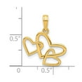 thumbnail image 2 of 18mm 14k Solid Yellow Gold Polished Triple Love Heart Pendant Necklace Pendant for Women - 1.0 Grams, 2 of 2
