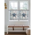 thumbnail image 2 of Texas Star Blue 2 Panel Kitchen Curtains for Small Windows, Farmhouse Country Branches Wooden Grain Bathroom Tier Curtain, Short Window Treatment for Bedroom/Living Room 55"x24", 2 of 6