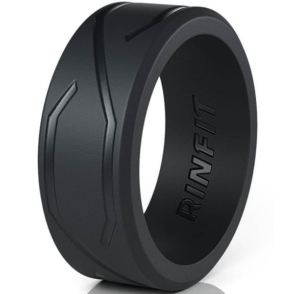 Rinfit Silicone Wedding Ring for Men - Soft Rubber Wedding Band Replacement