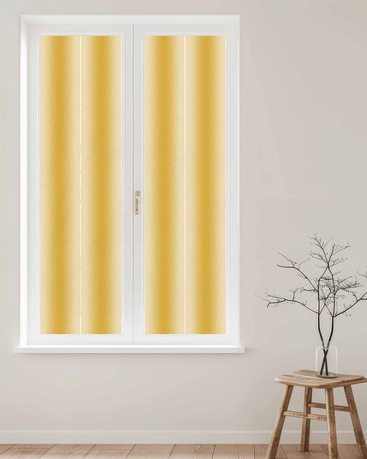 Window Privacy Film Yellow Ombre Stained Glass Window Film Decorative Sun Block Window Cover Modern Art Farmhouse Window Clings Static Adhesive Sticker for Bathroom 29.5"x118"