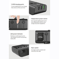 thumbnail image 3 of 3 Socket Cigarette Lighter Adapter 3 USB+2 Type C Port Quick Car Charger Splitter with LED Voltage Display and on/off Switch for iPhone Samsung, 3 of 7