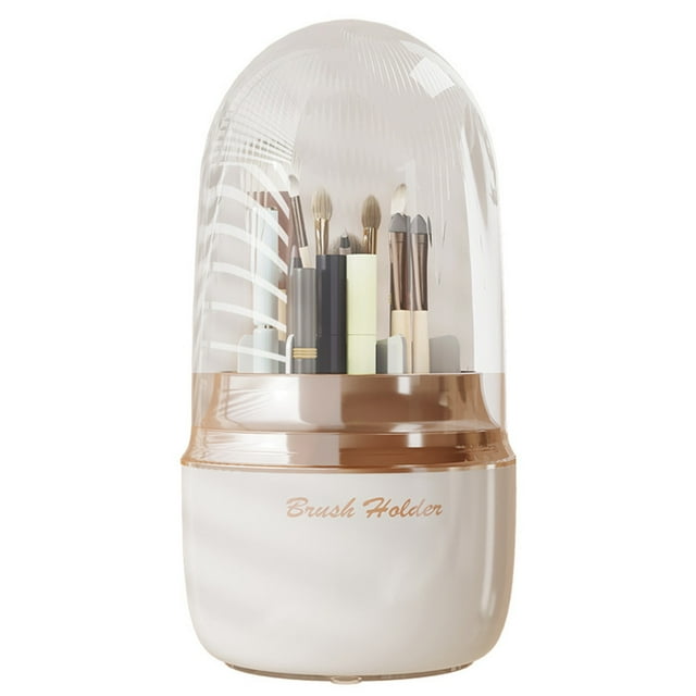 Tumotour Seau de Rangement pour Pinceaux de Maquillage Style Multifonction, Anti-Poussière, pour la Maison, pour Rouges à Lèvres, Sourcils, Stylos, Boîte de Rangement Cosmétique, Tambour Rotatif pour Pinceaux