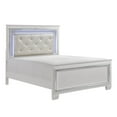thumbnail image 4 of Glamorous Design Bedroom Furniture 3pc Set Eastern King Bed Button-Tufted LED Headboard and 2x Nightstands White Finish, 4 of 7
