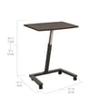 thumbnail image 4 of Seville Classics airLIFT® Premium Height Adjustable Button Mobile Rolling Laptop Cart Desk w/ Wheels, Walnut, Flat (24"), 4 of 6