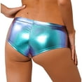 thumbnail image 4 of Alvivi Women's Booty Shorts Shiny Metallic Ruched Butt Workout Dance Bottoms Hot Pants Colorful S, 4 of 6