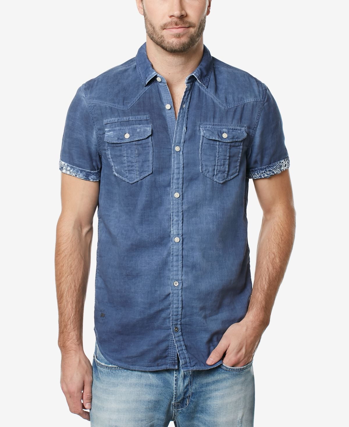 Buffalo David Bitton Men's Dual-Pocket Denim Shirt - Walmart.com ...