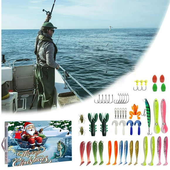 Countdown Sets Fishing Set Advent for Enthusiasts Christmas for Blind Fishing Lovers Experience Joyful Countdown