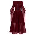 thumbnail image 1 of LINMOUA Women Casual Plus Size Cold Shoulder Dress Solid Color Lace Butterfly Sleeve Halloween Gothic Dress, 1 of 5