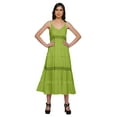 thumbnail image 1 of Moomaya Robe Longue Maxi Unie Sans Manches à Bretelles Spaghetti avec Garniture en Dentelle, 1 of 6