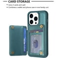 thumbnail image 3 of SaniMore for iPhone 14 Pro (6.1" 2022) Case, Flip PU Leather Diamond-Shaped with Built-in Card Slots, Kickstand and Shockproof Anti-drop Phone Case for iPhone 14 Pro Wallet Shell, Green, 3 of 7