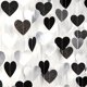 thumbnail image 1 of Guirnalda De Corazón Para Decoración De Fiesta, Color Negro, Blanco Y Plateado, 52 Pies, 21 Hombres, Cumpleaños, Año Nuevo, Telón De Fondo Colgante, Serpentinas, Graduación, Compromiso, Boda, Despedid, 1 of 5