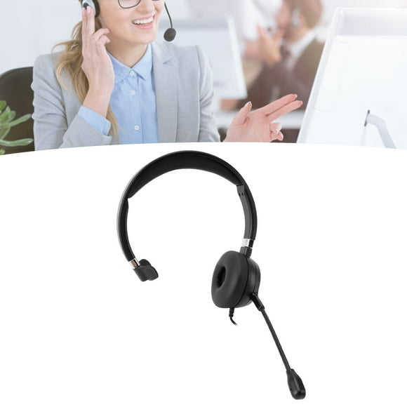 Call Center Headphone, Lightweight Plug and Play Support 3.5mm Connector USB Plug Phone Headset Noise Reduction with Mic for VOIP Phone for Tablet