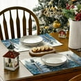 thumbnail image 4 of mubwai Pine Trees Blue Winter Placemats Set of 4, 12x18 Inch Seasonal Holiday Christmas Place Mats for Party Dining Table, 4 of 6