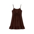 thumbnail image 4 of Women's Summer Dress 2026 A-Line Sleeveless Casual Sundress with Pockets Solid Brown XXL, 4 of 9