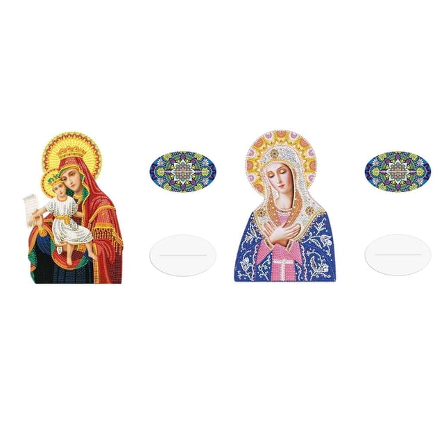 2 Piezas de Pintura de Creativos Artes Artesanales Religiones Decoración Adornos Sunnimix Pintura Diamante