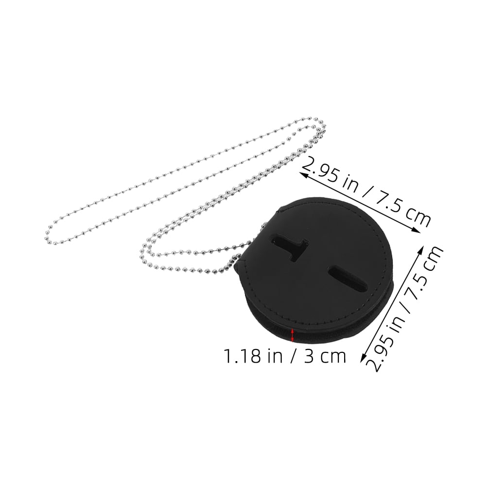 SKISUNO 2Pcs Stylish Black Police Badge Holder with Clip PU Material for Secure Identification