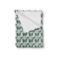 thumbnail image 2 of Gingko Soft Flannel Fleece Throw Blanket, Mother Nature Ginkgo Biloba Tree Leaves Homeopathic Therapy Foliage Pattern, Cozy Plush for Indoor and Outdoor Use, 60" x 80", Green and White, by Ambesonne, 2 of 5