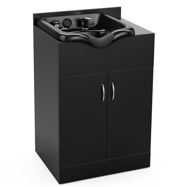 Paddie Black Shampoo Station for Salons, Shampoo Bowl Station