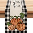 thumbnail image 1 of 1pc, Fall Decorations Buffalo Plaid Pumpkin Table Runner 13x72 Inches Seasonal Autumn Thanksgiving Decor Holiday Farmhouse Indoor Vintage Theme Gathering Dinner Party, 1 of 4
