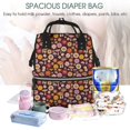 thumbnail image 5 of Balery 70s Groovy Hippie Retro Mummy Backpack - Waterproof Twill Canvas, Large Capacity Diaper Bag with Multiple Pockets and Adjustable Straps, 5 of 6