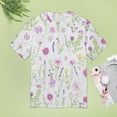 thumbnail image 4 of Floral Colorful Flower Women's Short Sleeve Tops Casual Blouses T Shirt, 4 of 6