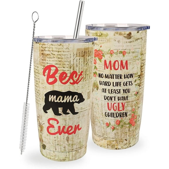 Mothers Christmas Gifts From Daughter, Thanksgiving Day Gifts From Son, Stainless Steel Tumbler 20 Oz Travel Mug, Birthday Gifts for Mom, Mom Birthday Gifts From Son, Mothers Day Gifts for Mom
