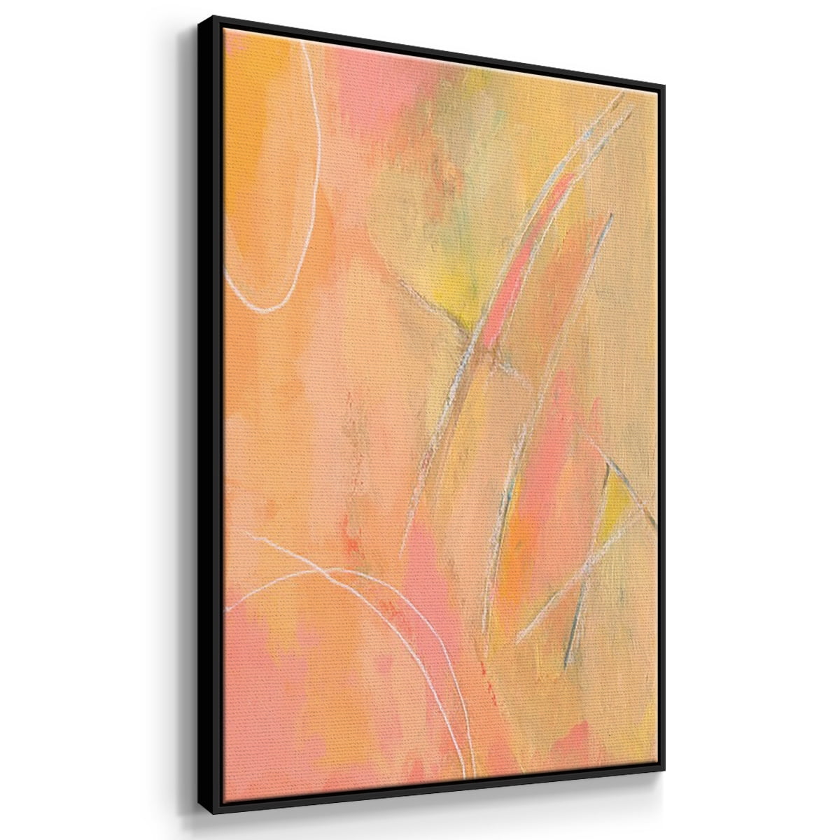 Peach Bliss I - Framed Premium Gallery Wrapped Canvas L Frame 3 Piece Set - Ready to Hang