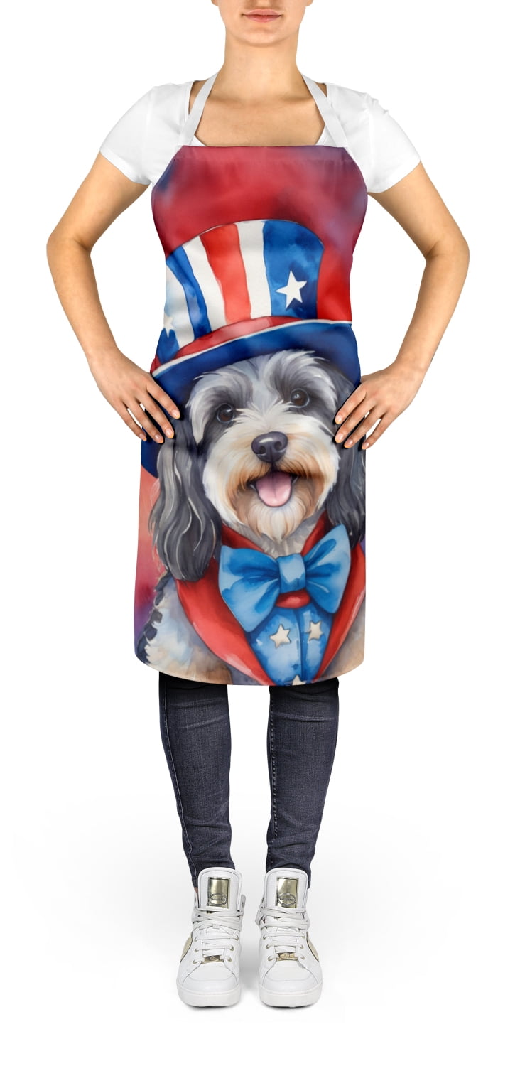 Tibetan Terrier Patriotic American Apron 27 in x 30 in