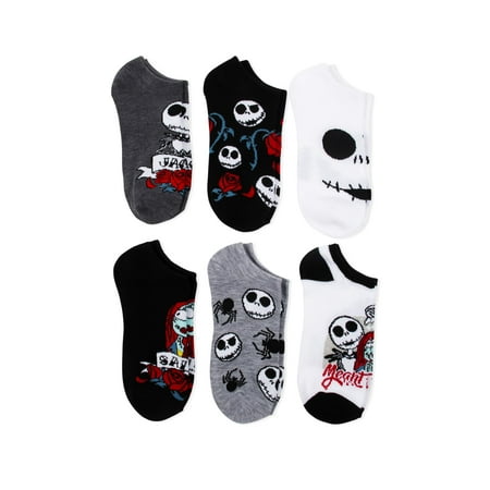 Ladies Nightmare Before Christmas No Shows, 6 Pack