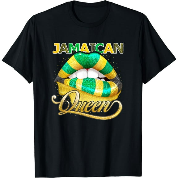 Jamaica Shirt Women Girls Jamaican Queen Jamaican Flag T-Shirt