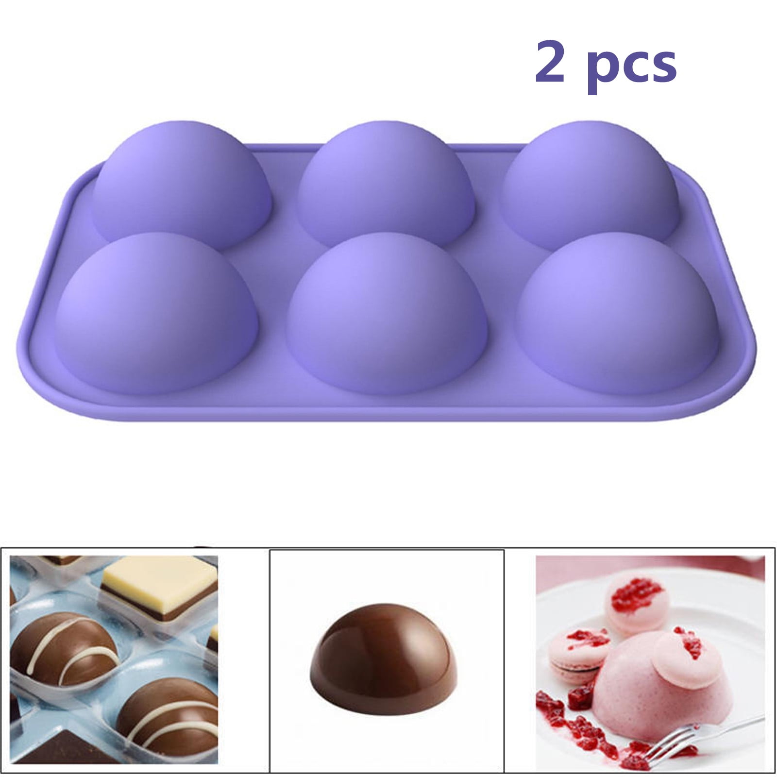 Mini Semi Sphere Silicone Molds,3 Packs 35-Cavity Hemisphere Half Round  Dome Pastry & Baking Mold Making Hot Chocolate bomb, Cocoa Bomb,Teacake,  Jelly, Dome Mousse, Ice Cube Tray,Candy,Truffle