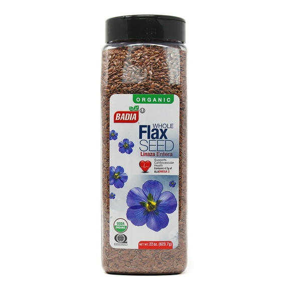 Pack of 4, Badia Organic Whole Flax Seed, 22 oz
