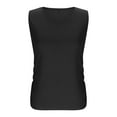 thumbnail image 5 of LADIGASU Women's Casual Comfortable Solid Fold Sleeveless V-Neck Blouse T-Shirt Top, 5 of 7