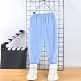 thumbnail image 2 of Ahuyic Solid Color Girls Full Length Pants Jogger Style Loose Fit Kids, 2 of 3