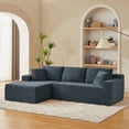 thumbnail image 3 of L-Shaped Cloud Sectional Sofa with Deep Seat, No Assembly Required Modular Sleeper Couch for Living Room, Bedroom, Apartment, Dark Grey, 3 of 8