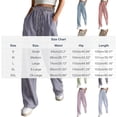 thumbnail image 4 of Loopsun Women Full Length Pants Print Striped Daily Outfits Mid Waist Drawstring Pocket Casual Long Pants, 4 of 5