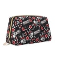 thumbnail image 2 of Xecao Vintage Skull Casino Print Fashion Makeup PVC Bag Large Capacity Travel Cosmetic Bag for Women Organizer Toiletry Clutch, 2 of 8