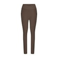 thumbnail image 4 of YDKZYMD Womens Plus Size Seamless Leggings Crossover Tummy Control Workout Leggings Stretchy High Waisted Scrunch Butt Lifting Gym Pants Athletic Workout Buttery Soft Yoga Pants With Pockets Brown L, 4 of 7
